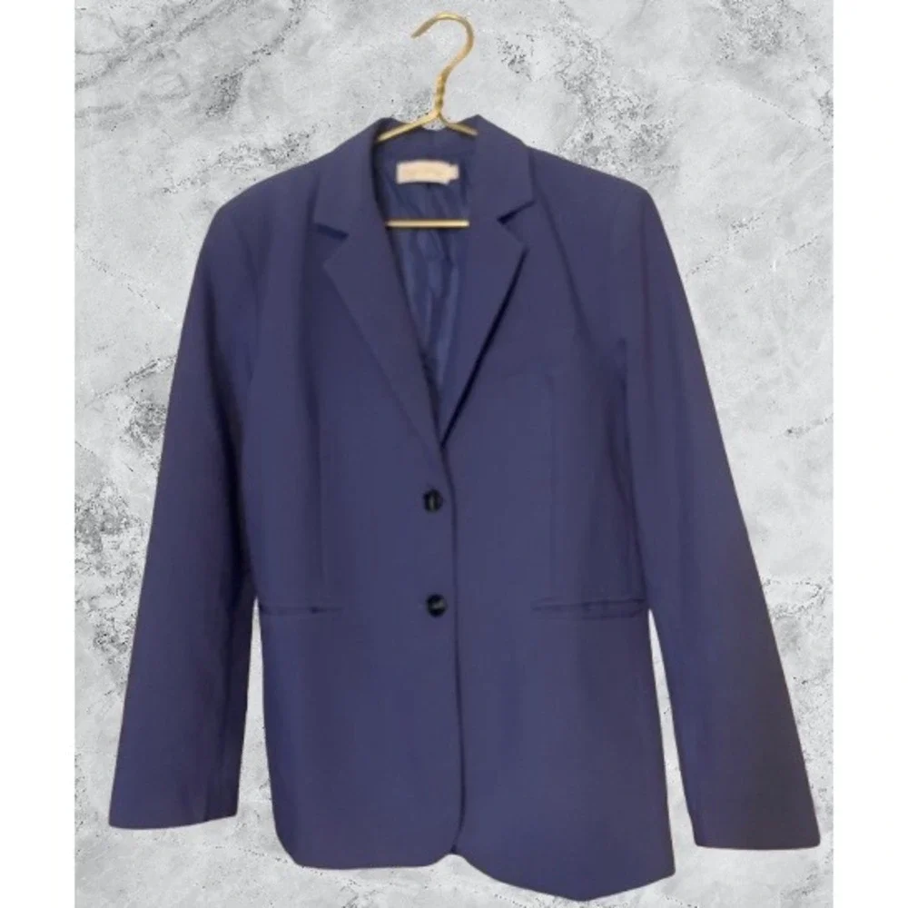 Beige Botany Blue Two Button Tailored Blazer Jacket A1794J SM - Picture 2 of 7